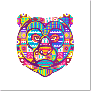 Bear Face Colorful Posters and Art